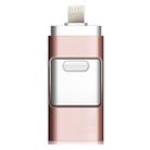 SHISUO 3 in 1 128GB 8 Pin + Micro USB + USB 3.0 Metal Push-pull Flash Disk with OTG Function(Rose Gold) - 1