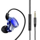 POLVCDG D6T 3.5mm Interface Double Moving Circle In Ear Wired Stereo Earphone for Xiaomi / OPPO / Huawei / Vivo,Upgraded Tuning Version(Sapphire Blue) - 1