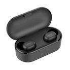 QCY T2S Bluetooth 5.0 Invisible Wireless Bluetooth Earphone, Support Wireless Charging (Black) - 1