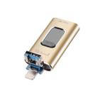 Richwell 3 in 1 32G Type-C + 8 Pin + USB 3.0 Metal Push-pull Flash Disk with OTG Function(Gold) - 1