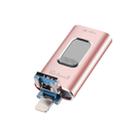 Richwell 3 in 1 32G Type-C + 8 Pin + USB 3.0 Metal Push-pull Flash Disk with OTG Function(Rose Gold) - 1