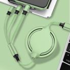 3.5A Liquid Silicone 3 in 1 USB to USB-C / Type-C + 8Pin + Micro USB Retractable Data Syn Charging Cable (Green) - 1