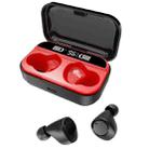 X5 TWS Bluetooth V5.0 Wireless Stereo Headset with Charging Case and Digital Display, Support Intelligent Pairing(Black Red) - 3