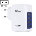 HT-CD03 15.5W 5V 3.1A 4-Port USB Wall Charger Travel Charger, EU Plug (White) - 1