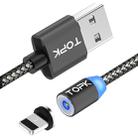 TOPK 1m 2.1A Output USB to 8 Pin Mesh Braided Magnetic Charging Cable with LED Indicator(Grey) - 1