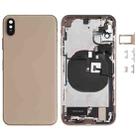 Battery Back Cover Assembly (with Side Keys & Speaker Ringer Buzzer & Motor & Camera Lens & Card Tray & Power Button + Volume Button + Charging Port + Signal Flex Cable & Wireless Charging Module) for iPhone XS(Gold) - 1