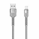 JOYROOM S-M363 1.2m 2.4A King Kong Series USB to 8 Pin Fast Charging & Data Cable for iPhone, iPad(Silver) - 1