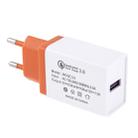 AR-QC 3.0 3.5A Max Output Single QC3.0 USB Ports Travel Fast Charger, EU Plug(Orange) - 1