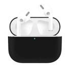 For AirPods Pro Solid Color Silicone Earphone Protective Case(Black) - 1