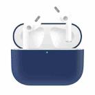 For AirPods Pro Solid Color Silicone Earphone Protective Case(Dark Blue) - 1