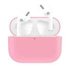 For AirPods Pro Solid Color Silicone Earphone Protective Case(Pink) - 1