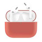 For AirPods Pro Solid Color Silicone Earphone Protective Case(Watermelon Red) - 1