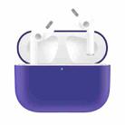 For AirPods Pro Solid Color Silicone Earphone Protective Case(Purple) - 1