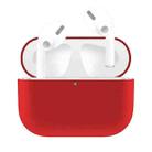 For AirPods Pro Solid Color Silicone Earphone Protective Case(Red) - 1