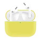 For AirPods Pro Solid Color Silicone Earphone Protective Case(Yellow) - 1