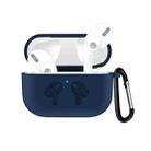 For AirPods Pro Silicone Flip Cover Earphone Protective Case with Anti-drop Buckle(Dark Blue) - 1