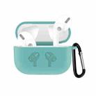 For AirPods Pro Silicone Flip Cover Earphone Protective Case with Anti-drop Buckle(Green) - 1