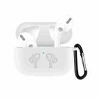 For AirPods Pro Silicone Flip Cover Earphone Protective Case with Anti-drop Buckle(White) - 1