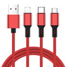 JOYROOM S-L422 Prime Series 3 in 1 USB to 8 Pin + USB-C / Type-C + Micro USB Charging Cable, Length: 1.2m (Red) - 1