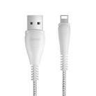 JOYROOM S-M393 Simple Series X Light 2.4A USB to 8 Pin Fast Charging Cable for iPhone, iPad, Cable Length: 1m(White) - 1
