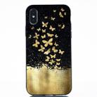 Gold Butterfly Painted Pattern Soft TPU Case for iPhone XS / X - 1