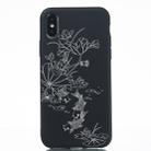 Lotus Pond Painted Pattern Soft TPU Case for iPhone XS / X - 1