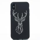 Elk Painted Pattern Soft TPU Case for iPhone XS / X - 1
