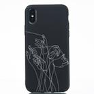 Five Hands Painted Pattern Soft TPU Case for iPhone XS / X - 1