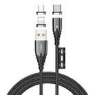 JOYROOM S-M408 Magnetic Series  3 in 1 3A USB to 8 Pin + USB-C / Type-C + Micro USB Charging Cable, Length: 1.2m (Black) - 1