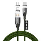 JOYROOM S-M408 Magnetic Series  3 in 1 3A USB to 8 Pin + USB-C / Type-C + Micro USB Charging Cable, Length: 1.2m (Green) - 1