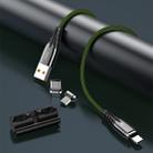 JOYROOM S-M408 Magnetic Series  3 in 1 3A USB to 8 Pin + USB-C / Type-C + Micro USB Charging Cable, Length: 1.2m (Green) - 15