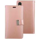 For iPhone XS GOOSPERY RICH DIARY Crazy Horse Texture Horizontal Flip Leather Case with Card Slots & Wallet (Rose Gold) - 1