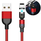 2m 2A Output USB to 8 Pin Nylon Braided Rotate Magnetic Charging Cable(Red) - 1