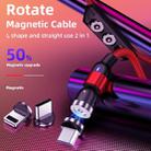 2m 2A Output 3 in 1 USB to 8 Pin + USB-C / Type-C + Micro USB Nylon Braided Rotate Magnetic Charging Cable (Purple) - 11