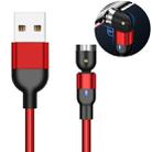 1m 2A Output USB Nylon Braided Rotate Magnetic Charging Cable, No Charging Head (Red) - 1
