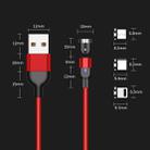 1m 2A Output USB Nylon Braided Rotate Magnetic Charging Cable, No Charging Head (Red) - 10