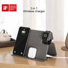 ROCK 3 in 1 Leather Portable Folding Wireless Charger for iPhone + iWatch + AirPods (Grey) - 6
