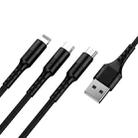 5A 3 In 1 Multi-function 8 Pin + Type-C / USB-C + Micro USB Braided Charging Data Cable, Length: 1.2m (Black) - 2