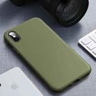 For iPhone X / XS Starry Series Shockproof  Straw Material + TPU Protective Case(Dark Green) - 1