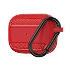 WIWU APC005 For Airpods Pro Shockproof Carbon Fiber Texture Bluetooth Earphone Protective Case (Red) - 1
