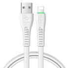 Mcdodo CA-6360 Flying Fish Series 8 Pin to USB LED Cable, Length: 1.2m(White) - 1