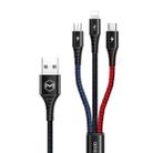 Mcdodo 3 in 1 CA-6220 Armor Series Micro USB + 8 Pin + Type-C to USB Cable, Length: 1.2m(Black) - 1