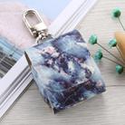 For Apple AirPods 1 / 2 Marble Texture Microfiber Earphone Protective Case with Hook (Blue) - 1