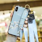 For iPhone X / XS Colorful Painted Shockproof TPU + Cloth Texture Case(Blue) - 1