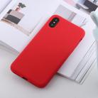For iPhone X / XS Shockproof Solid Color Liquid Silicone Feel TPU Case (Red) - 1
