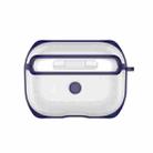 APC001 For AirPods Pro PC + TPU Transparent Earphone Protective Case with Hook (Blue) - 1
