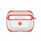 APC001 For AirPods Pro PC + TPU Transparent Earphone Protective Case with Hook (Red) - 1
