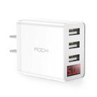 ROCK T14 Pro 3 USB Digital Travel Charger Power Adapter, Chinese Plug(White) - 1