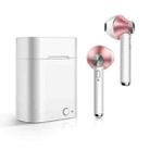 D012 TWS Bluetooth 5.0 Wireless Bluetooth Earphone with Charging Box, Support Voice Prompt & Power Display & HD Call(Rose Gold) - 1