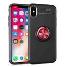 For iPhone X / XS Shockproof TPU Case with Holder (Black Red) - 1